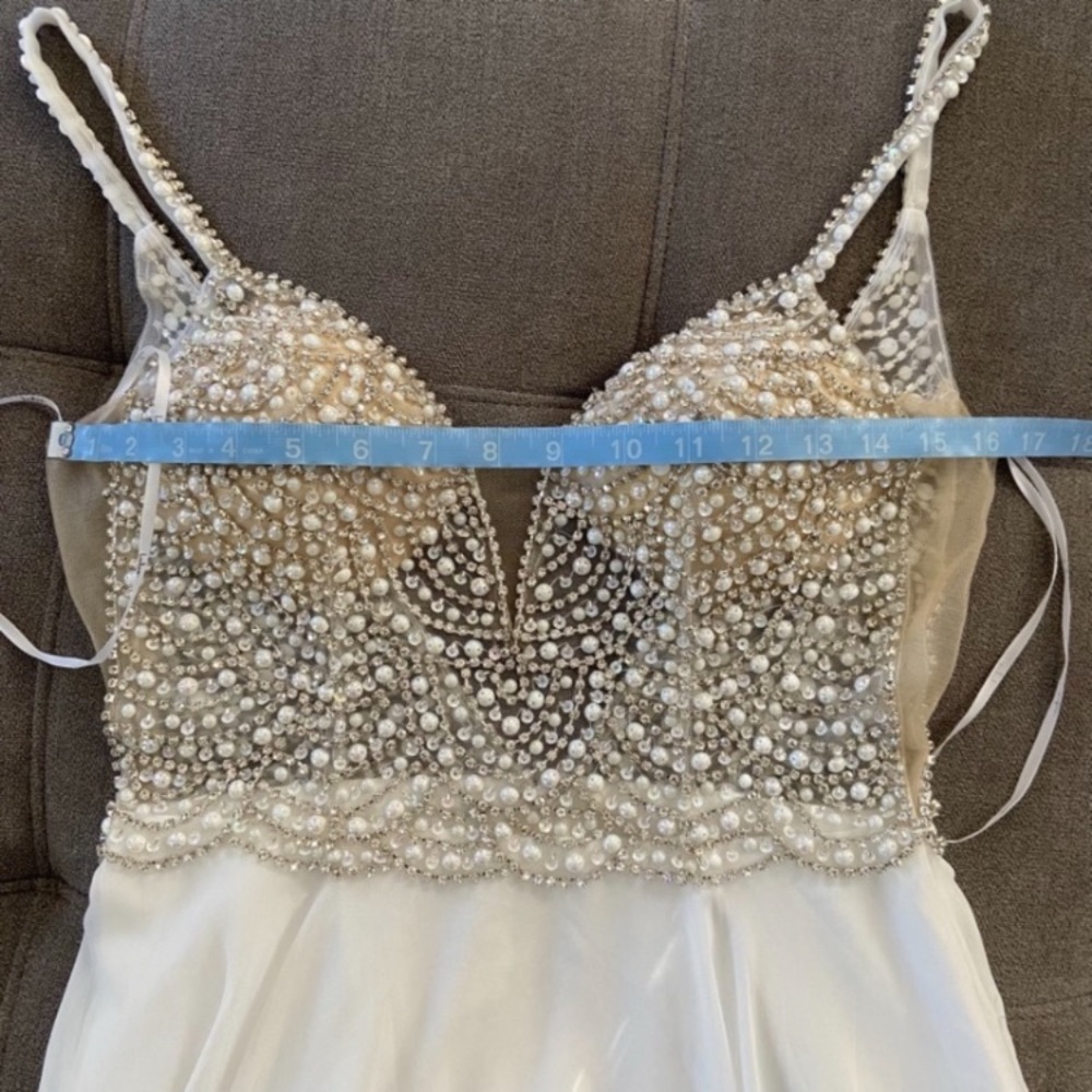 NWOT Lulus True Love Luxe White Beaded Rhinestone Maxi Dress - Picture 14 of 16